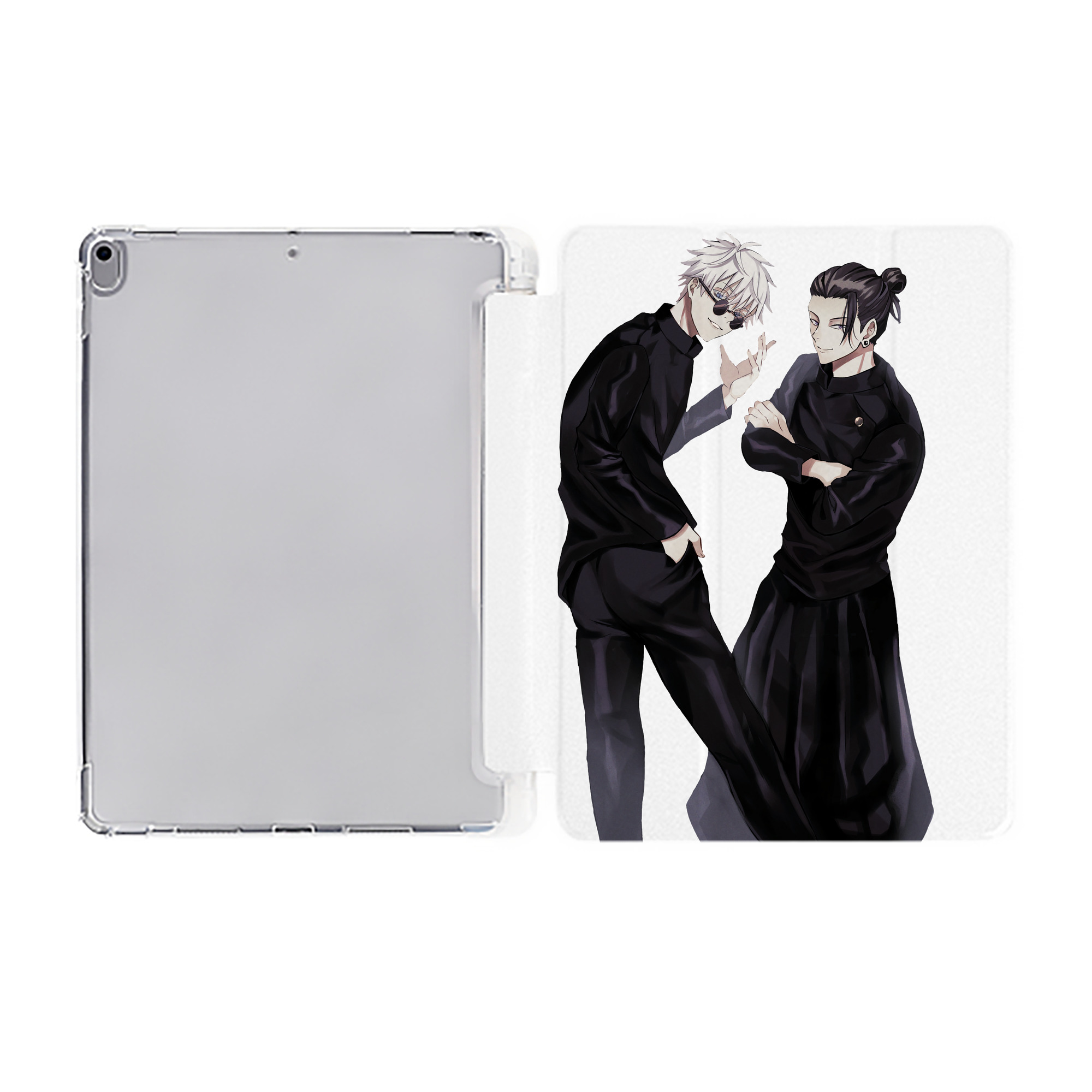 （画像用） 呪術廻戦 Jujutsu Kaisen IPad ケース ペン収納付き 三つ折りスタンド PUレザー×シリコン 対応機種9.5/10.5/10.9インチ